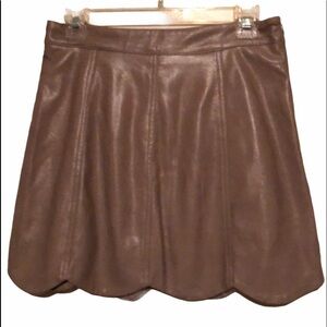 Hyfve faux leather mini skirt, scalloped hem, sz M